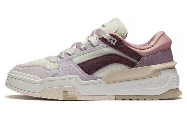 Li-Ning Li Ning Ginseng & Starlight Canchun Leather Low top Skateboard Shoes Women's White Purple