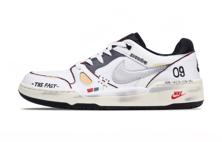 Nike Nike Full Force Friday, Foot Tip Artistry Low top Skateboard Shoes Men's White Gray