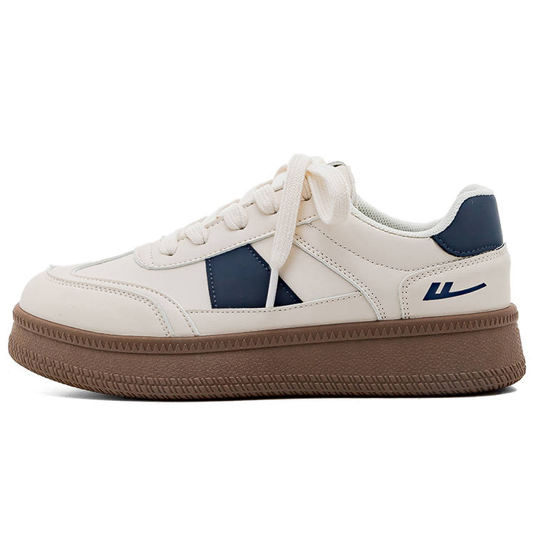 WARRIOR Height Increasing Lightweight Height Increasing Lightweight Low top Skateboard Shoes Women's Beige Blue