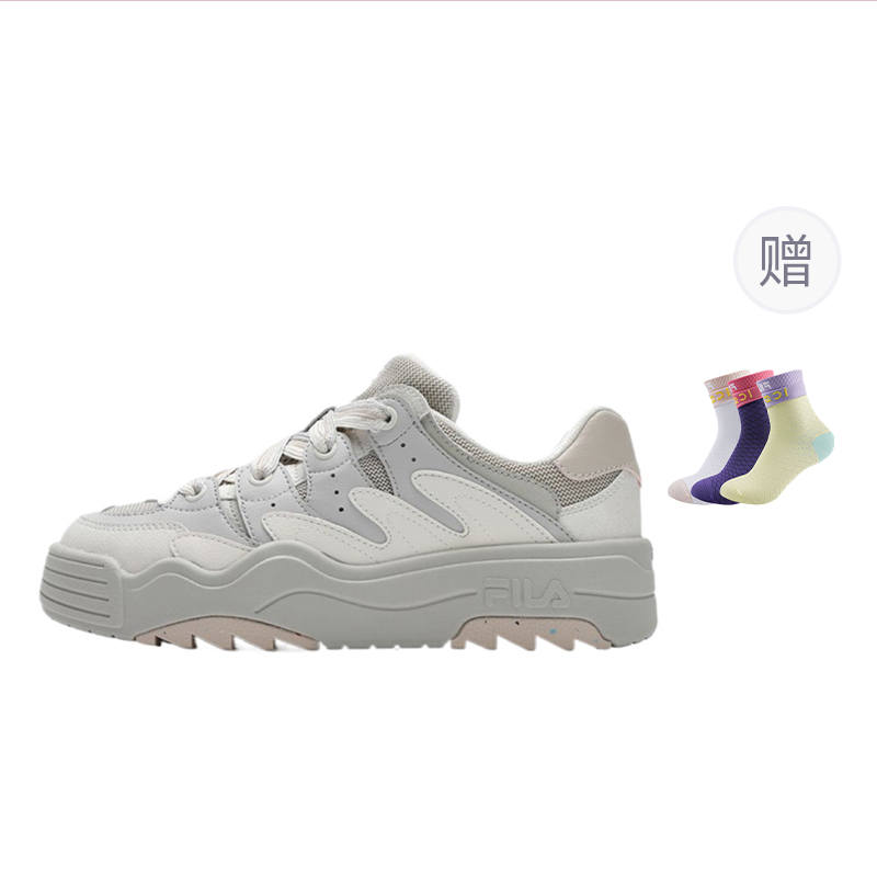 FILA Rosetta Slip Resistant Lightweight Low top Skateboard Shoes Women's White Gray