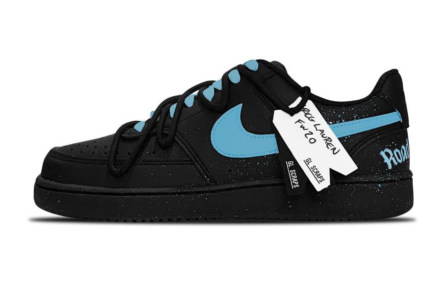 Nike Nike Court Vision Low Slip Resistant Abrasion Resistant Low top Skateboard Shoes Unisex Black Blue