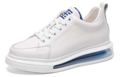 LYFAG Skateboard Shoes Unisex Mid Top White/Blue/Gray
