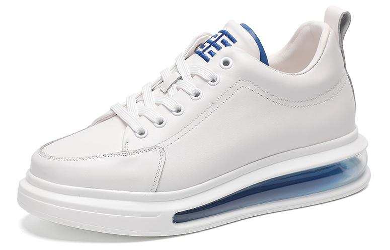 LYFAG Skateboard Shoes Unisex Mid Top White/Blue/Gray