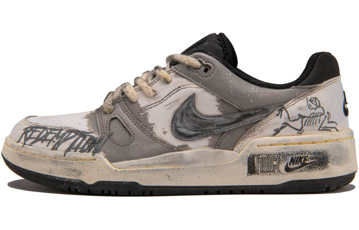 Nike Nike Full Force Slip Resistant Abrasion Resistant Low top Skateboard Shoes Men's Brown White