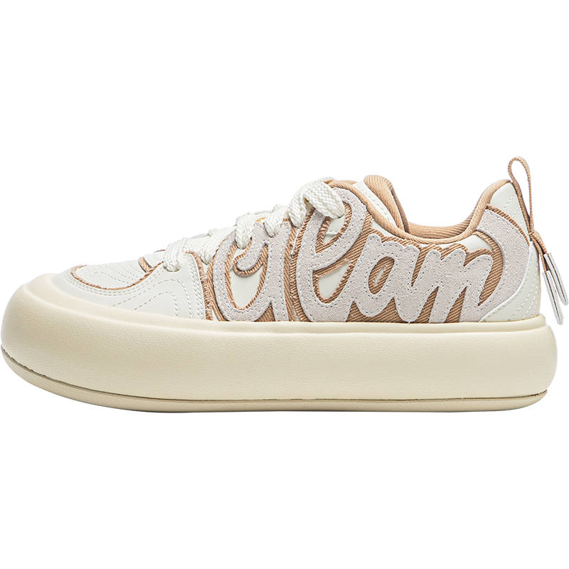 Li-Ning Li Ning Cream Puff Platform Trendy Collection Low top Skateboard Shoes Women's White