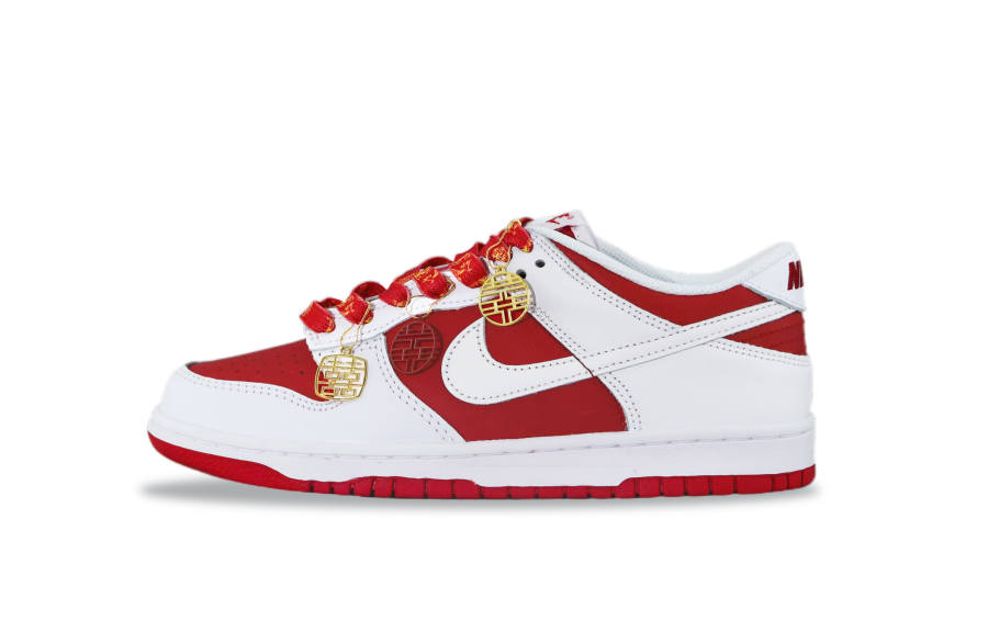 Nike Nike Dunk Abrasion Resistant Low top Skateboard Shoes Unisex Red White