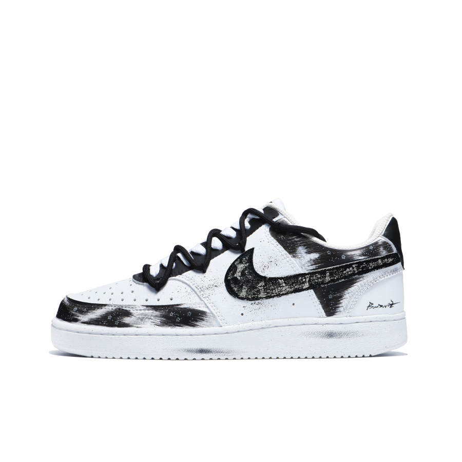 Nike Nike Court Vision 1 Low top Skateboard Shoes Men's Black White