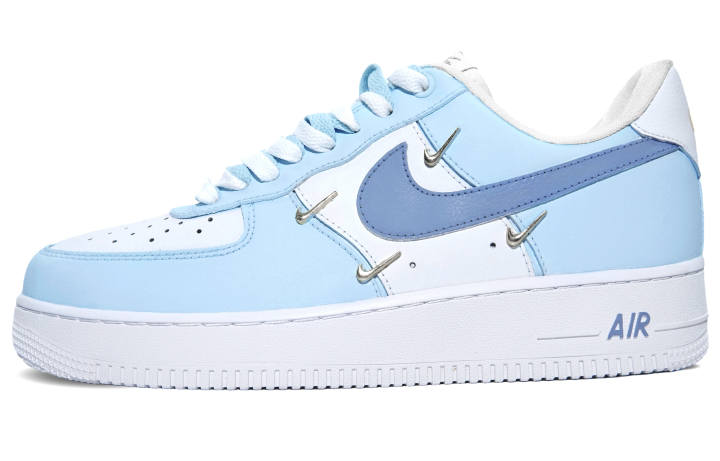 Nike Nike Air Force 1 Abrasion Resistant Low top Skateboard Shoes Women's Light Blue