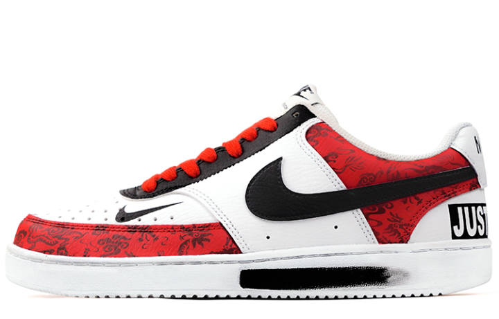 Nike Nike Court Vision 1 Low top Skateboard Shoes Men's Black Red White