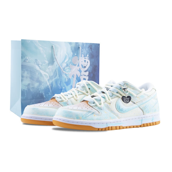 Nike Nike Dunk Cheese Trap Abrasion Resistant Abrasion Resistant Low top Skateboard Shoes Unisex Yellow Blue