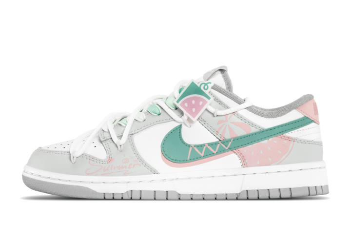 Nike Nike Dunk Cushioning Low top Skateboard Shoes Women's Green Pink White