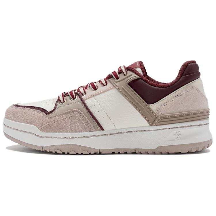 XTEP Slip Resistant Abrasion Resistant Skateboard Shoes Women's Pink Brown