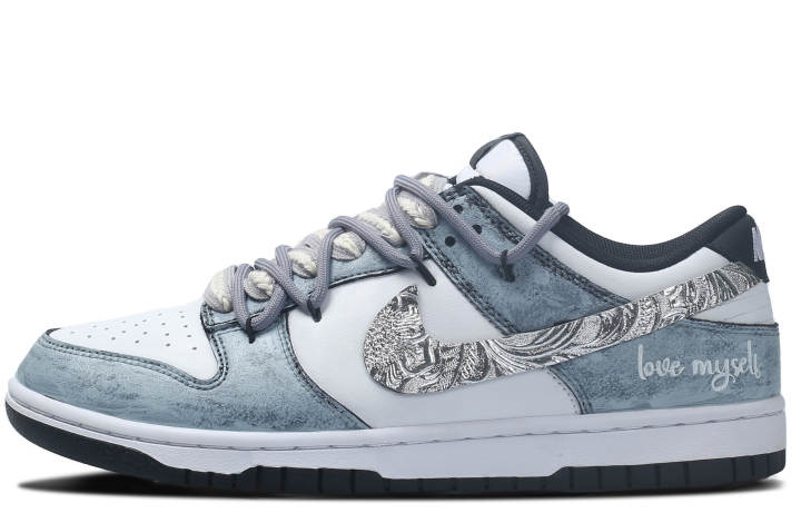 Nike Nike Dunk Abrasion Resistant Low top Skateboard Shoes Men's Blue White