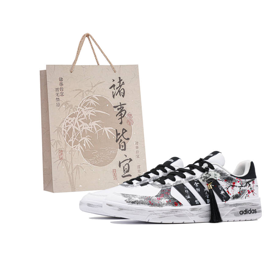 Adidas Neo Courtbeat Abrasion Resistant Low top Skateboard Shoes Unisex White Black Red