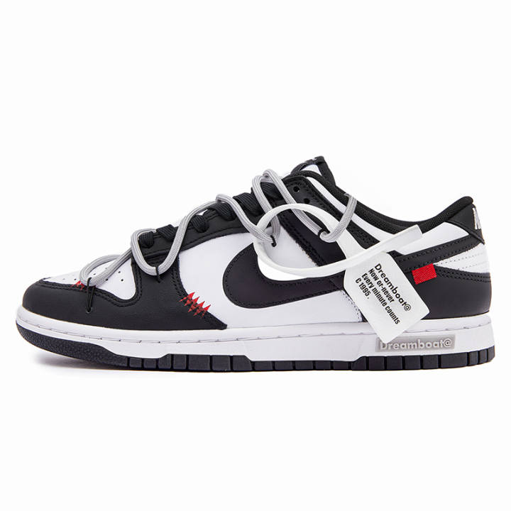 Nike Nike Dunk Low Black Red Alert Low top Skateboard Shoes Men's Black White