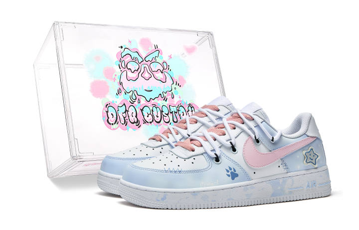 Nike Nike Air Force 1 Da Vinci Custom, Box, Starry Dream Romance Slip Resistant, Abrasion Resistant, Lightweight