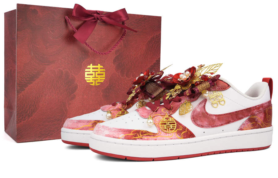 Nike Nike Court Borough 2 Wedding Shoes Low top Skateboard Shoes Women's Gold Red