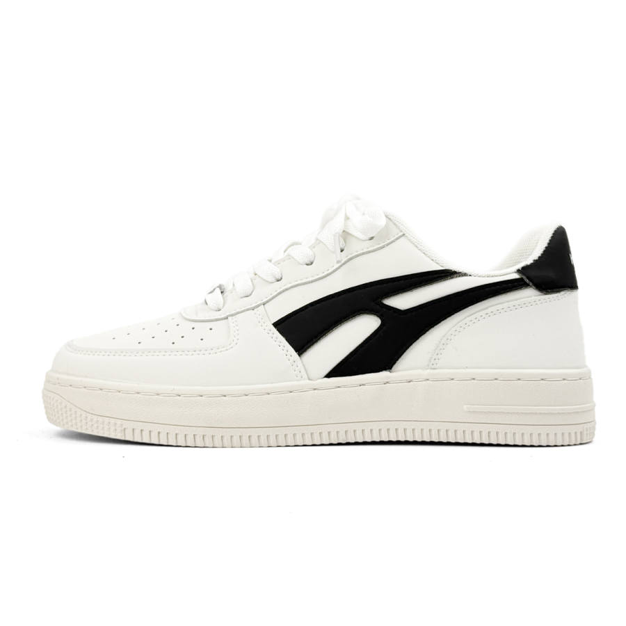 HUANQIU Height Increasing Abrasion Resistant Low top Skateboard Shoes Men's White Black