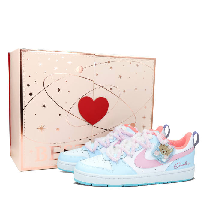 Nike Nike Court Borough Bear Gummies Box Lightweight And Breathable Low top Skateboard Shoes GS