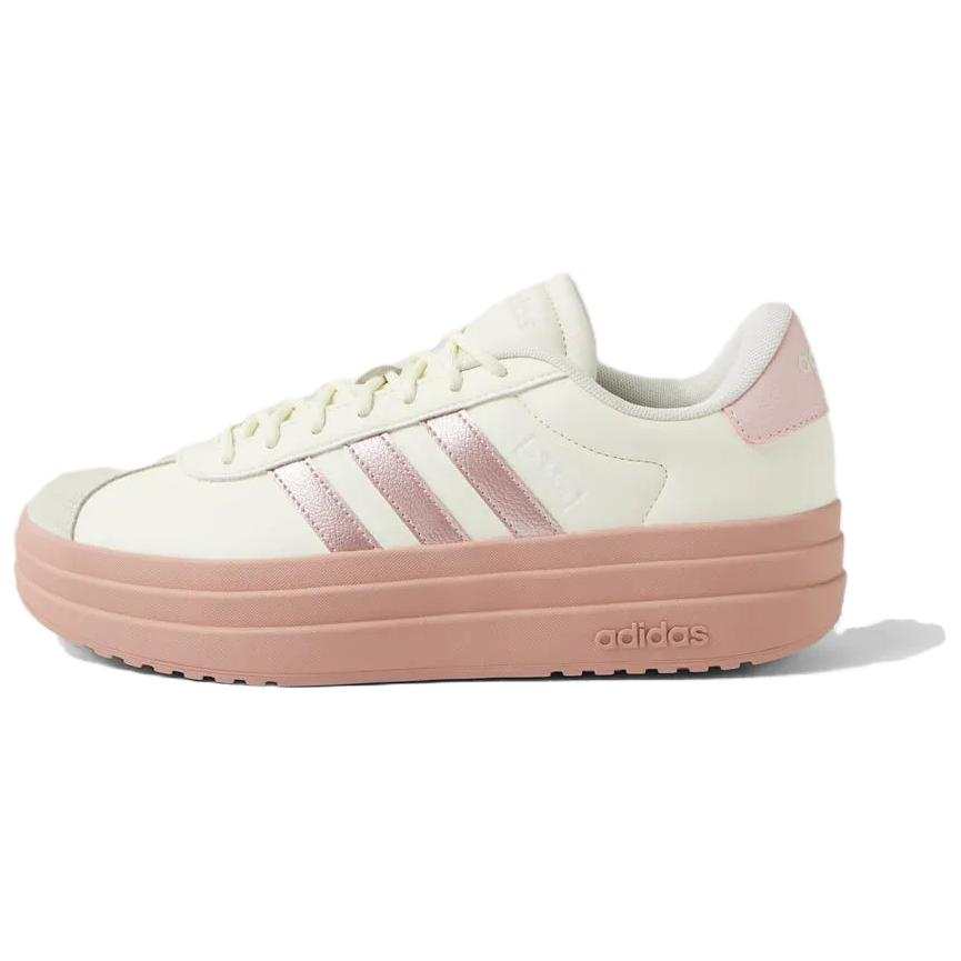 Adidas Adidas Vl Court Soft And Comfortable Slip Resistant Abrasion Resistant Low top Skateboard Shoes Women's White Pink
