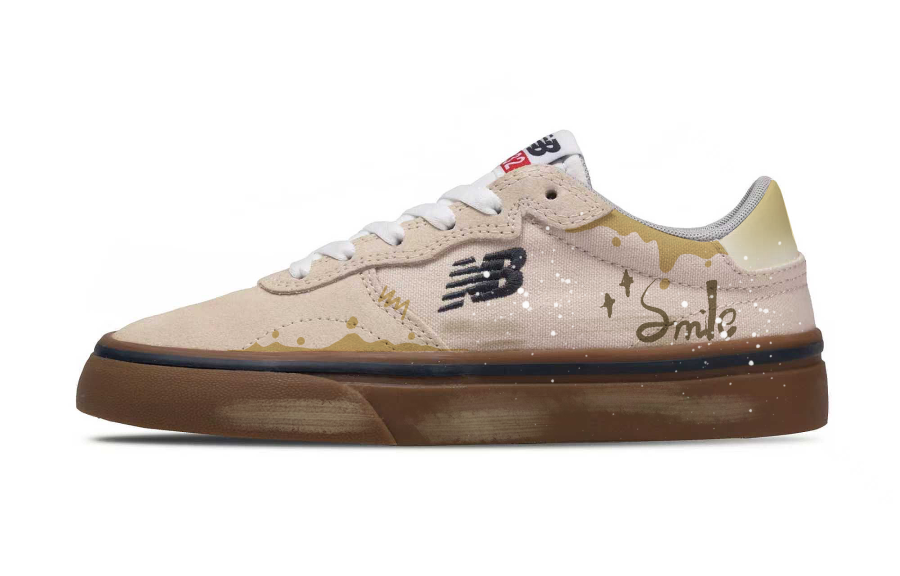 New Balance New Balance NB 232 Funi Smile Leather Thermal Coverage Low top Skateboard Shoes Unisex Beige Brown White