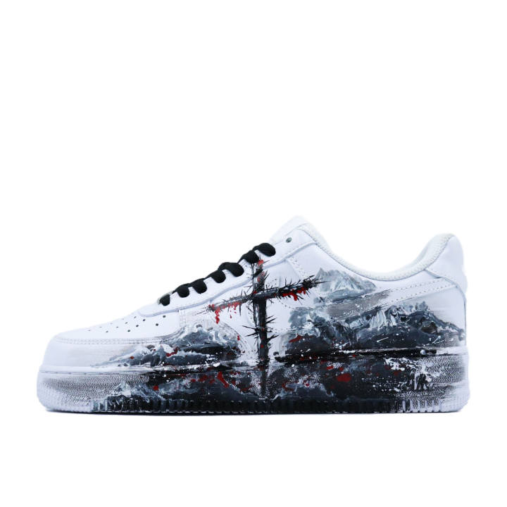 Nike Nike Air Force 1 Bleach Returns Wear resistant And Lightweight Low top Skateboard Shoes Unisex White