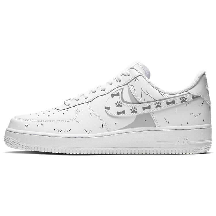 Nike Nike Air Force 1 Slip Resistant, Abrasion Resistant, Lightweight Low top Skateboard Shoes Women's White Gray