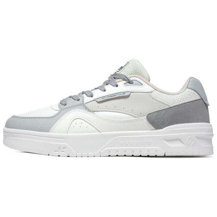 361° Support Abrasion Resistant Low top Skateboard Shoes Men's White Gray