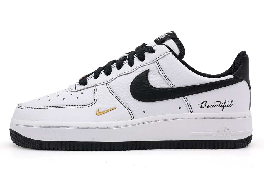 Nike Nike Air Force 1 Reverse Panda Cushioning Lightweight Low top Skateboard Shoes Women's Black White