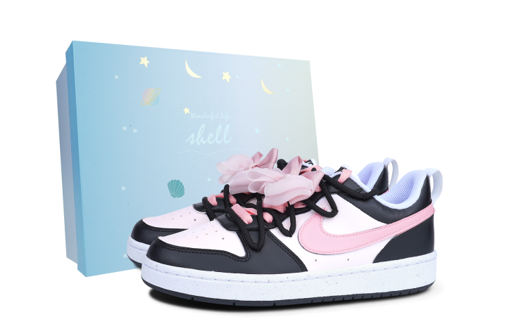 Nike Nike Court Borough Low top Skateboard Shoes GS Black Pink