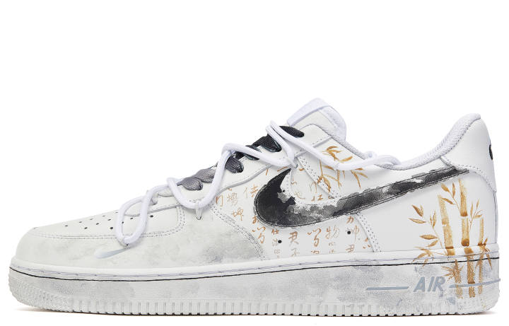 Nike Nike Air Force 1 Low Da Vinci Custom CNY Year Of The Dragon Limited Edition, Bamboo Shadow Abrasion Resistant Balance