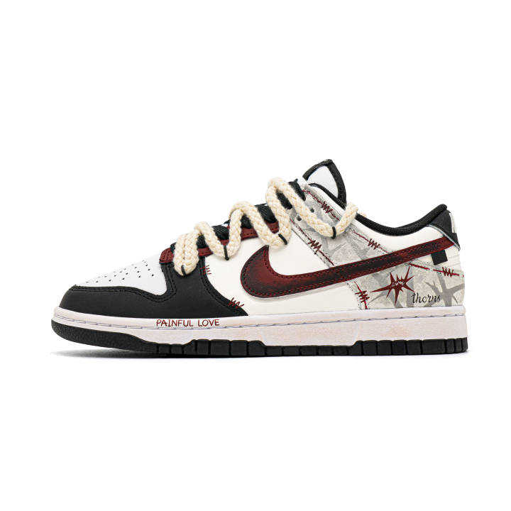 Nike Nike Dunk Low top Skateboard Shoes Unisex Black Red