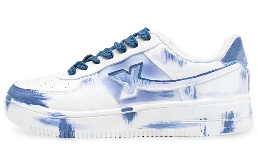 XTEP Air Force 1 Synthetic Leather Slip Resistant Abrasion Resistant Low top Skateboard Shoes Women's White