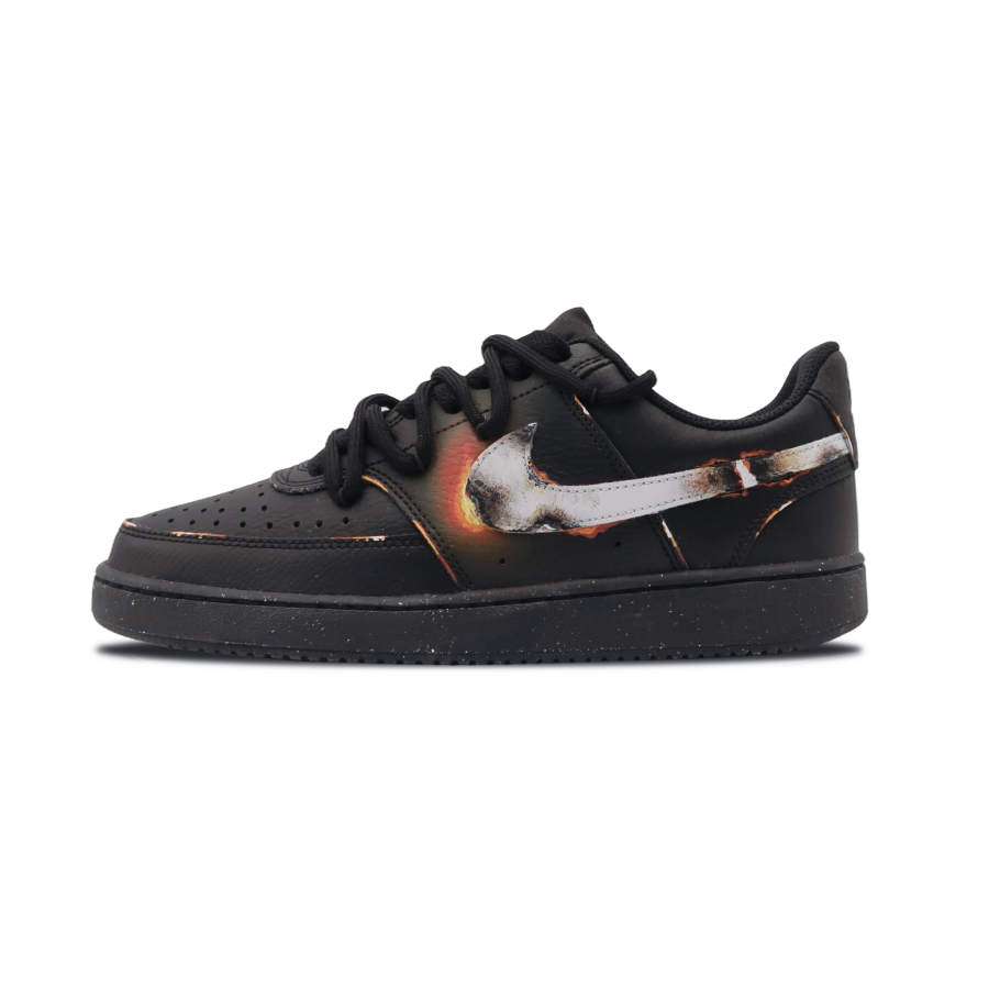 Nike Nike Court Vision Low Coverage Non Slip And Waterproof Low top Skateboard Shoes Unisex Black