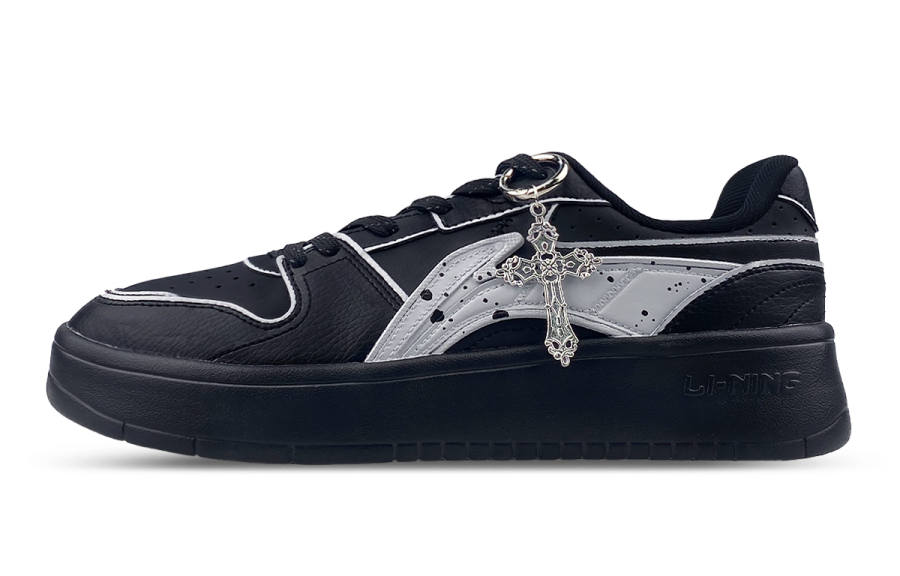 Li-Ning Li Ning Sycee Slip Resistant Cushioning Abrasion Resistant Low top Skateboard Shoes Men's Black