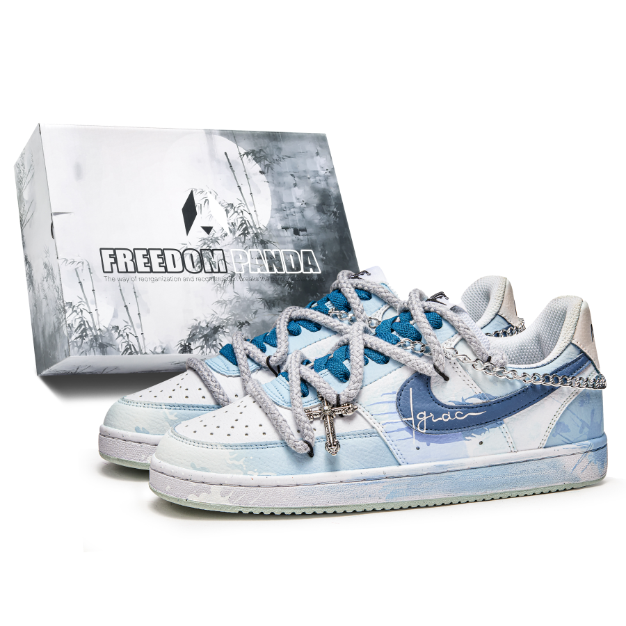 Nike Nike Court Vision 1 Freedom Panda, Box, Serene Island Slip Resistant Abrasion Resistant Low top Skateboard Shoes Men's