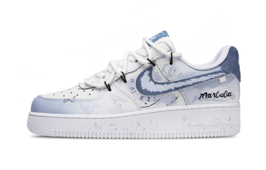 Nike Nike Air Force 1 Light Shadow Flow Abrasion Resistant Abrasion Resistant Low top Skateboard Shoes Men's White Blue