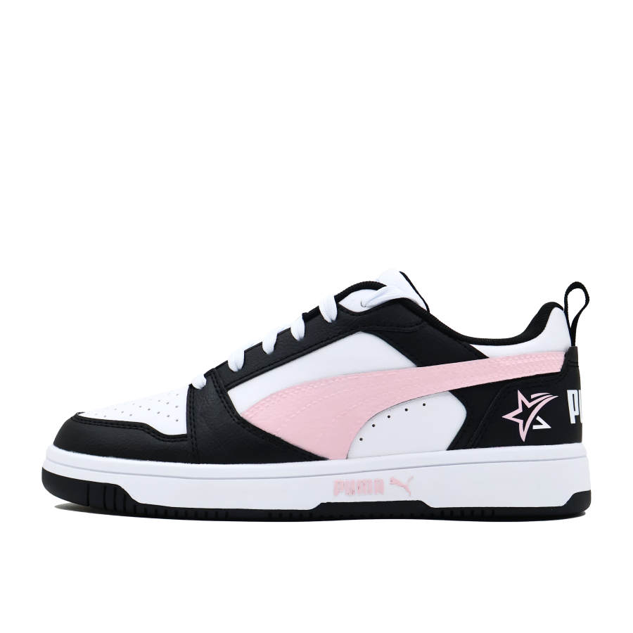 PUMA Rebound V6 Pink Shooting Stars Leather Slip Resistant Abrasion Resistant Low top Skateboard Shoes Unisex