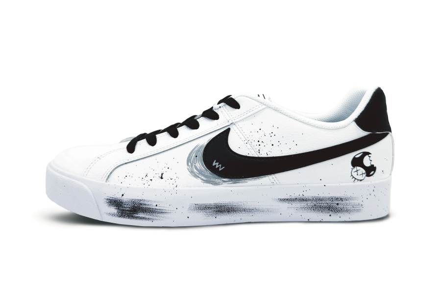 Nike Nike Court Royale Non slip Lightweight Low top Skateboard Shoes Unisex Black White Gray