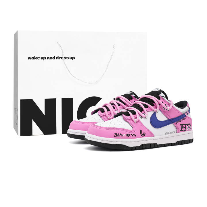 Nike Nike Dunk Pink Leopard Size 85 Cushioning Lightweight Mid top Skateboard Shoes Unisex Pink Purple