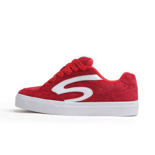 SINPERCO Slip Resistant Abrasion Resistant Low top Skateboard Shoes Women's Red