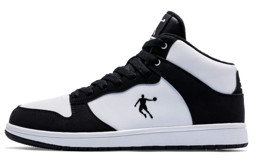 QIAODAN Urban Lifestyle High top Skateboard Shoes Men's White Black