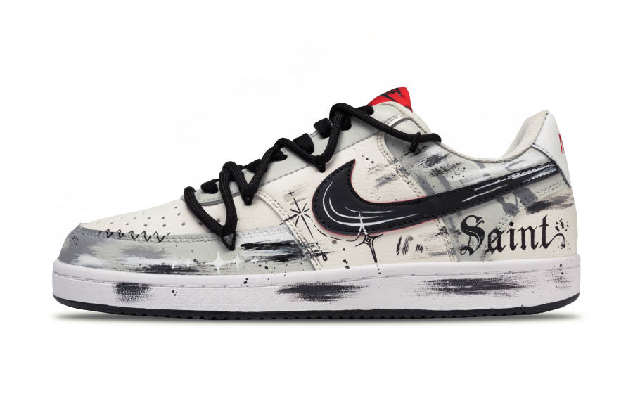Nike Nike Court Vision 1 Slip Resistant Cushioning Lightweight Low top Skateboard Shoes Men's Black White
