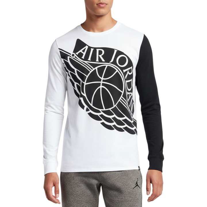 Jordan Jordan T Shirts Men's White/Black Crew Neck Moderate