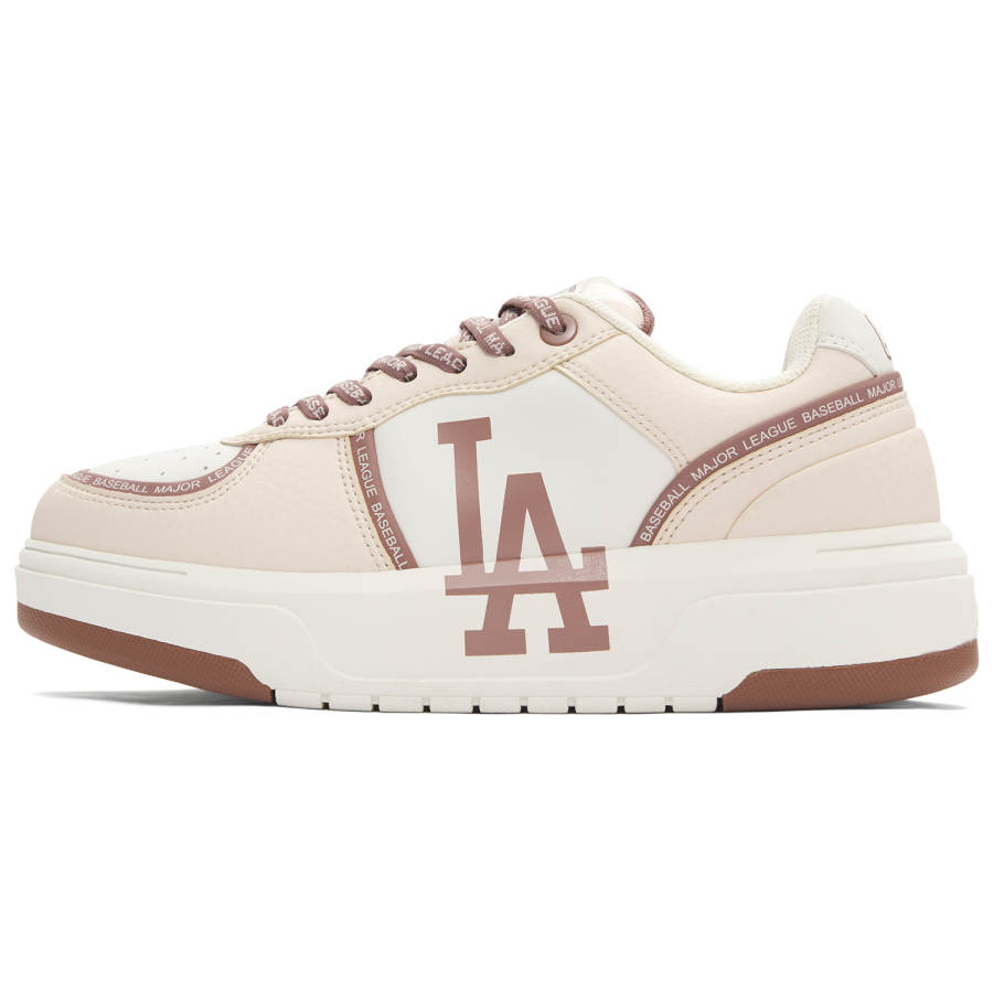 MLB Chunky Liner Slip Resistant Balance Height Increasing Low top Skateboard Shoes Unisex Hemp Pink
