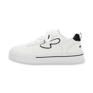RUN MANNER Synthetic Leather Low top Skateboard Shoes Women's White Black