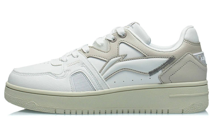 Li-Ning Li Ning Slip Resistant Abrasion Resistant Low top Skateboard Shoes Women's Champagne White