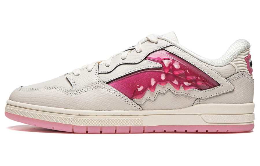 Li-Ning Li Ning Wave Pro Cushioning, Wear Resistant Low top Skateboard Shoes Unisex Ecru/Princess Pink