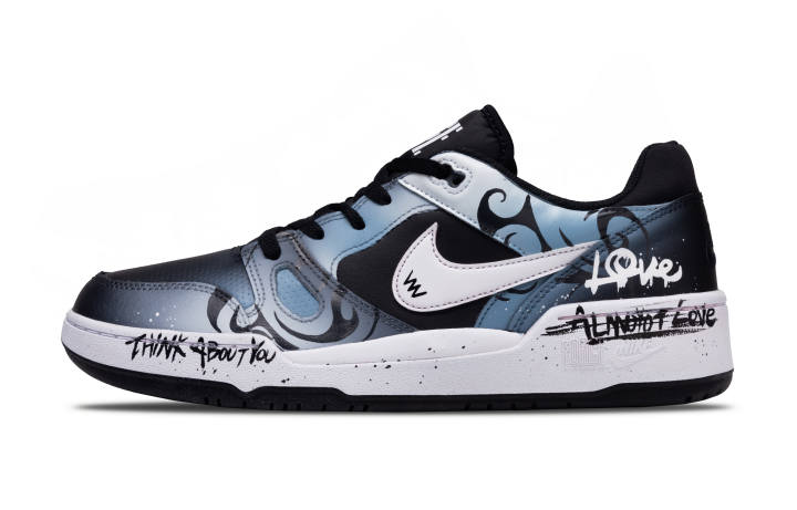 Nike Nike Full Force Ink Sea Star Leather Abrasion Resistant Low top Skateboard Shoes Men's Blue Black White