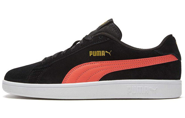 PUMA Smash V2 Retro Casual Skateboarding Shoes Unisex Black Coral Red
